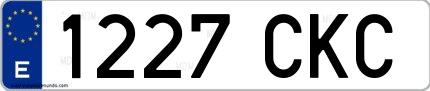 Ejemplo de matrícula española 1227 CKC
