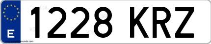 Ejemplo de matrícula española 1228 KRZ