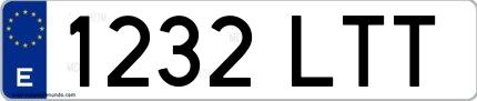 Ejemplo de matrícula española 1232 LTT