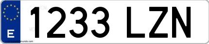 Ejemplo de matrícula española 1233 LZN