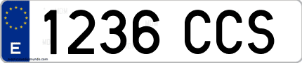 Ejemplo de matrícula de coche ordinaria 1236 CCS
