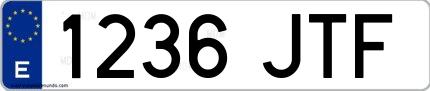 Ejemplo de matrícula española 1236 JTF