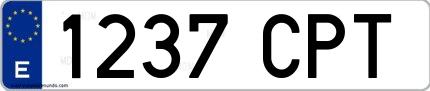 Ejemplo de matrícula española 1237 CPT