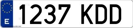 Ejemplo de matrícula española 1237 KDD