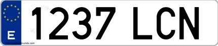 Ejemplo de matrícula española 1237 LCN