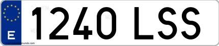 Ejemplo de matrícula española 1240 LSS