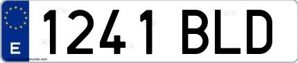 Ejemplo de matrícula española 1241 BLD
