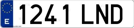 Ejemplo de matrícula española 1241 LND