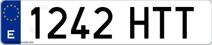 Ejemplo de matrícula española 1242 HTT