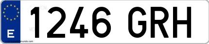 Ejemplo de matrícula española 1246 GRH