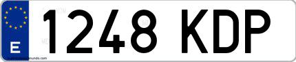 Ejemplo de matrícula española 1248 KDP