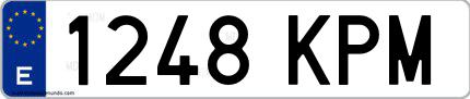 Ejemplo de matrícula española 1248 KPM