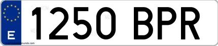 Ejemplo de matrícula española 1250 BPR