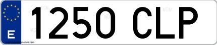 Ejemplo de matrícula española 1250 CLP