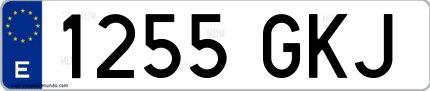 Ejemplo de matrícula española 1255 GKJ