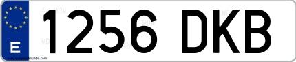 Ejemplo de matrícula española 1256 DKB