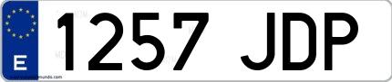 Ejemplo de matrícula española 1257 JDP