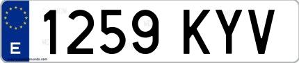 Ejemplo de matrícula española 1259 KYV