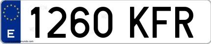 Ejemplo de matrícula española 1260 KFR