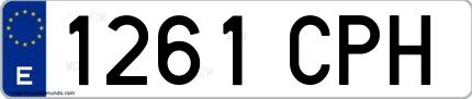 Ejemplo de matrícula española 1261 CPH