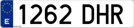 Ejemplo de matrícula española 1262 DHR