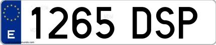 Ejemplo de matrícula española 1265 DSP