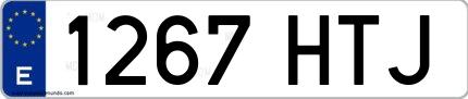 Ejemplo de matrícula española 1267 HTJ