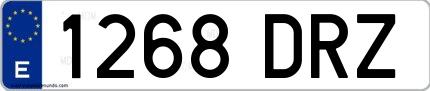 Ejemplo de matrícula española 1268 DRZ