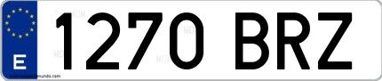 Ejemplo de matrícula española 1270 BRZ
