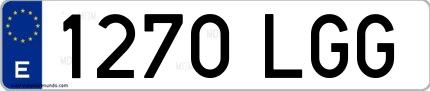 Ejemplo de matrícula española 1270 LGG