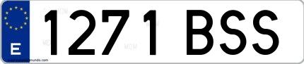 Ejemplo de matrícula española 1271 BSS