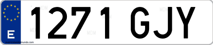 Ejemplo de matrícula de coche ordinaria 1271 GJY