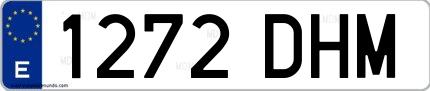 Ejemplo de matrícula española 1272 DHM