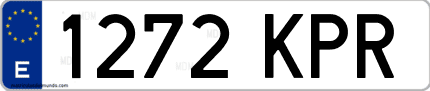 Ejemplo de matrícula de coche ordinaria 1272 KPR