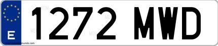 Ejemplo de matrícula española 1272 MWD
