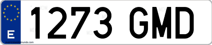 Ejemplo de matrícula de coche ordinaria 1273 GMD