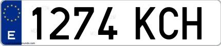 Ejemplo de matrícula española 1274 KCH