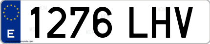 Ejemplo de matrícula de coche ordinaria 1276 LHV