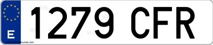 Ejemplo de matrícula española 1279 CFR