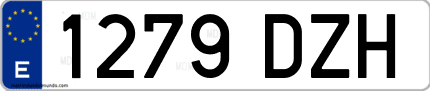 Ejemplo de matrícula de coche ordinaria 1279 DZH