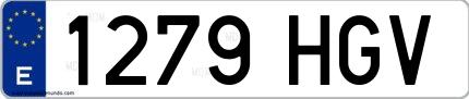 Ejemplo de matrícula española 1279 HGV