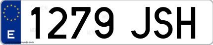 Ejemplo de matrícula de coche ordinaria 1279 JSH