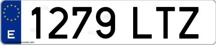 Ejemplo de matrícula española 1279 LTZ