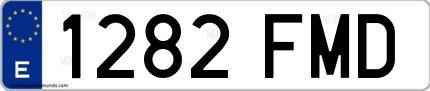 Ejemplo de matrícula española 1282 FMD