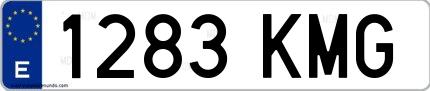 Ejemplo de matrícula española 1283 KMG