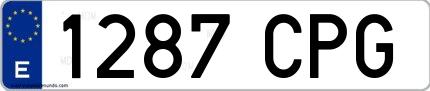 Ejemplo de matrícula española 1287 CPG