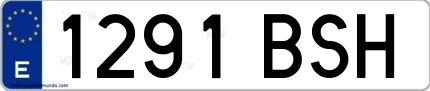 Ejemplo de matrícula española 1291 BSH