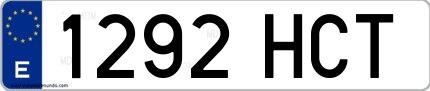 Ejemplo de matrícula española 1292 HCT