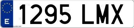 Ejemplo de matrícula española 1295 LMX