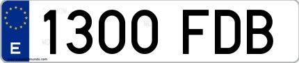 Ejemplo de matrícula española 1300 FDB